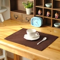 French style dark brown linen table mat and decorative coaster for dining room - Coffee