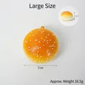 Slow rebound PU foam burger bun toy with keychain hook and sesame seed detail - Model Style / 7cm Large