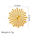 Detail of vintage gold sunflower ring showing 2.2cm diameter and 5.7g weight specifications - Adjustable Open / Sunflower Radiance Style (NB-R2023204)