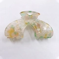 Elegant acetate hollow hair claw clip with colorful floral pattern and smooth finish - Multi-color Floral (D9-2-3)