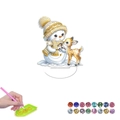 DIY Acryl Diamant Malerei Set mit Cartoon Schneemann und Rentier Schreibtischdeko - Schneemann & Hirsch (Stil 35)