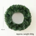 Artificial 45cm Christmas wreath made of green PVC pine needles, 400g weight decoration - 45CM Wreath/380g