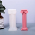 Siliconen mal voor Romeinse zuilen DIY kaarsen en gips met roze wasmonster - Romeinse Kolom Kaarsvorm Hoge Transparantie Versie