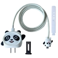 Detail of panda silicone protective case kit for power adapter and charging cable - Panda / Five-Piece Set