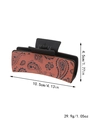 Matte black sunflower hair claw with dark orange paisley pattern, size 10.5cm long - 90031-Paisley Pattern