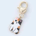 Detail of calico cat pendant with a golden heart-shaped lobster clasp keychain - 23mm*16mm*2mm 5g / Short Orange Cat