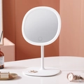 White round LED vanity mirror with touch switch and integrated storage base tray - Makeup Mirror White (Stepless Dimming Rechargeable)
