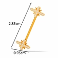 Golden titanium alloy nipple ring with cross-shaped zircon stones and dimensions - Cross Shape (T2548-6#) / Gold
