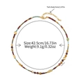 Collier de perles turquoise d'Afrique colorées avec perles d'eau douce et alliage d'or - Collier en Perles Tchèques et Pierres Naturelles (42.5+5cm)