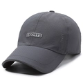 Dark grey breathable mesh baseball cap with reflective SPORTS badge for summer outdoor sport - Adjustable / Dark Gray