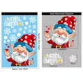 Christmas gnome window decal 20x30cm featuring merry christmas text and snowflake stickers - BQ375 Santa Claus