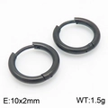 Minimalist 10x2mm black stainless steel hoop earrings with high polish finish - 10*2mm Black Ke113163-zz / A Pair Of [inner Diameters]