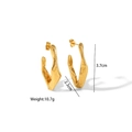 Golden irregular geometric C-shaped stainless steel earrings with hammer finish texture - Irregular Molten Texture (Gold) / Gold (YYE023570-G)