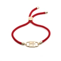 Bracciale regolabile in corda rossa con ciondolo a lucchetto a croce placcato oro - Stile Brasiliano Croce / Corda Rossa Croce d'Oro Serratura