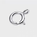 Polished S925 sterling silver spring ring clasp with 925 hallmark for jewelry making - White Gold Spring Ring Clasp