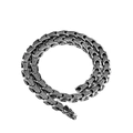 Collana a lisca di drago in acciaio inossidabile 316L con scaglie fini in argento vintage - Collana con Testa di Drago