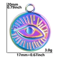Colgante de ojo en acero arcoíris con medidas precisas de 20 mm de alto y 17 mm ancho - Arcoíris