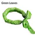 Bandana rinfrescante per cani con motivo a foglie verdi e fiocco per l'estate - 100*5cm / Motivo a Foglie Verdi