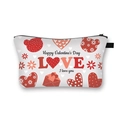 Portable Valentine's Day cosmetic bag with pink hearts and love letter patterns - 12-Valentine Envelope Floral