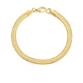 Minimalist golden stainless steel herringbone snake chain bracelet with a lobster clasp - 5mm-18cm (33320) / 14K Gold