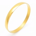 Minimalist flat gold titanium steel bangle with a high-polished finish and open design - Width 8mm-Inner Diameter 68mm / Gold