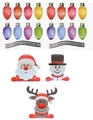 Magnetic Christmas reflective stickers with Santa, snowman, reindeer and colored bulbs - RFM002 + 16 Bulbs + 6 Wires
