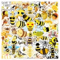 Wasserdichte Cartoon-Biene-Sticker-Set mit Waben und Bienen-Themen-Slogans - Kleine Biene Thema - 50 Stück