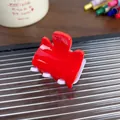 Fashionable bright red and lavender acrylic hair claw clip with a glossy finish - 3cm / Red & Purple