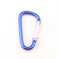 D-Ring Karabiner aus blauem Aluminium mit silbernem Schnapper aus Edelstahl - Blau Gold