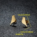Polished gold stainless steel bird stud earrings 1.2cm animal jewelry for women - 095 Bird Silhouette / Gold