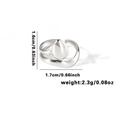 Silver fishtail titanium steel adjustable ring with teardrop motif and dimensions - TYR0469 / Silver Teardrop Styling