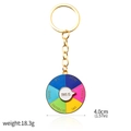Rainbow mood spinning keychain in gold finish with adjustable social battery emotions - Emotional State Keychain (K00783)