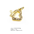 Golden heart pendant with butterfly design and micro-pave zircons for DIY jewelry - 10# (Butterfly Heart)