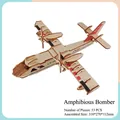 3D wooden puzzle of amphibian aircraft LX-007 model with laser-cut wood pieces - Amphibious Bomber