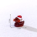Miniature brown glass Christmas duck figurine with a red hat for DIY holiday snow scenes - Luminous Black