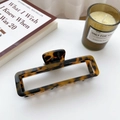 Classica molletta per capelli rettangolare in acetato tartarugato con finitura lucida - Tartarugato Marrone Grande-11cm (Senza Logo)