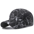 Casquette de sport noire à séchage rapide avec motif géométrique et filet mesh - Réglable / Noir