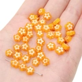 Handmade orange floral millefiori glass beads for DIY jewelry making accessories - Orange