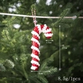 Detail der glitzernden Zuckerstangen-Deko mit Maßen 17cm x 8cm für den Weihnachtsbaum - Kleine Zuckerstange
