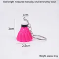 Mini llavero de bádminton de PVC rojo rosa 3cm colgante deportivo de volante - Llavero / Rosa Claro