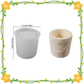 Molde cilíndrico de silicona para portavelas de Navidad con relieve de reno y corazón - Caja de almacenamiento Alce Relieve - Base / Diámetro 9,1 cm / Altura 8,6 cm