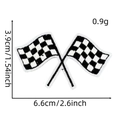 Detail of embroidered racing flag patch showing 6.6x3.9cm dimensions and weight - Racing Patch #27 (Checkered Shape)