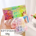 Pink waffle pinch squishy toy with colorful glitters and beads in holographic pack - Colorful Waffle
