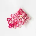 Seamless pink high-elasticity hair ties with knitted texture in daisy packaging - 50Pcs/Bag / Pink Series