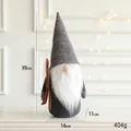 Grey Christmas gnome plush with knitted hat and 39cm height specification details - 39CM Grey Long Beard