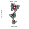 Three-tier vintage gold butterfly brooch with colorful rhinestones 11.1cm length - Style 68/Long Colorful Butterfly