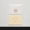 Minimalist beige heart greeting card set with gold foil lettering and white envelope - Style B - HK031 Simple Time Series Card