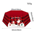 Red and black plaid hexagonal Christmas tree collar with Santa and snowman print - Style C (Plaid Snowman Gift)