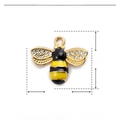 Detailed size specifications for the gold bee pendant with enamel and rhinestones - YE745-Golden Bee