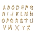 Gold-plated 26 A-Z letter pendants with micro-pave crystals on white background - Set of 26 Letters